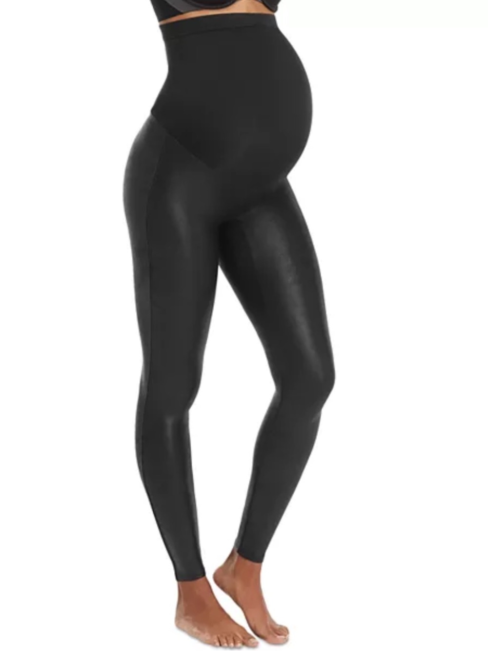 NWT SPANX Mama Maternity Faux Leather Leggings Large
